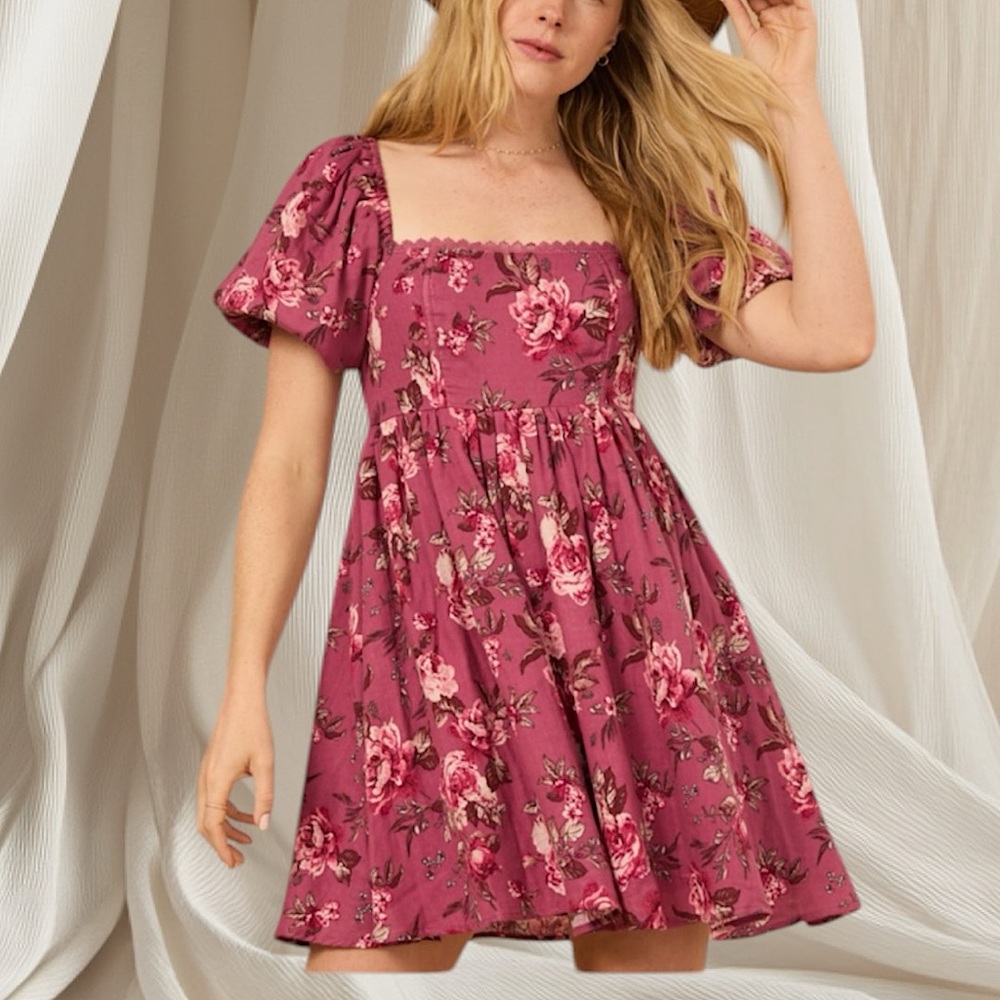 Altar’s State Ashleigh Puff Sleeve Dress Size Medium